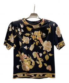 LEONARD（レオナール）の古着「花柄半袖カットソー」｜ブラック
