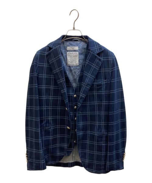 CIRCOLO 1901（チルコロ1901）Circolo 1901 (チルコロ1901) ベスト付チェックテーラードジャケット ネイビー サイズ:44の古着・服飾アイテム