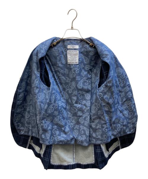 CIRCOLO 1901（チルコロ1901）Circolo 1901 (チルコロ1901) ベスト付チェックテーラードジャケット ネイビー サイズ:44の古着・服飾アイテム