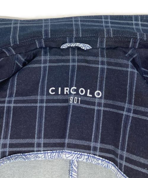 CIRCOLO 1901（チルコロ1901）Circolo 1901 (チルコロ1901) ベスト付チェックテーラードジャケット ネイビー サイズ:44の古着・服飾アイテム