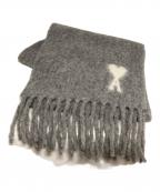 AMI Alexandre Mattiussiアミアレクサンドルマテュッシ）の古着「アルパカ ピュアウール ポリアミドブレンド オーバーサイズ スカーフ」｜グレー