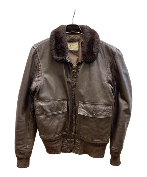 U'S NAVY（アメリカ軍）U'S NAVY (アメリカ軍) G-1 フライトジャケット ブラウン サイズ:38の古着・服飾アイテム