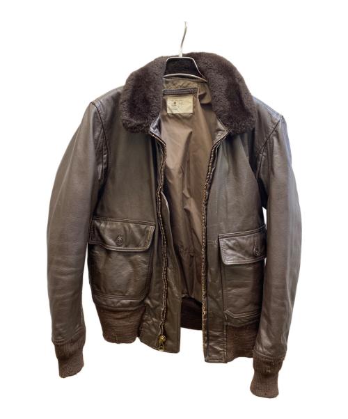 U'S NAVY（アメリカ軍）U'S NAVY (アメリカ軍) G-1 フライトジャケット ブラウン サイズ:38の古着・服飾アイテム