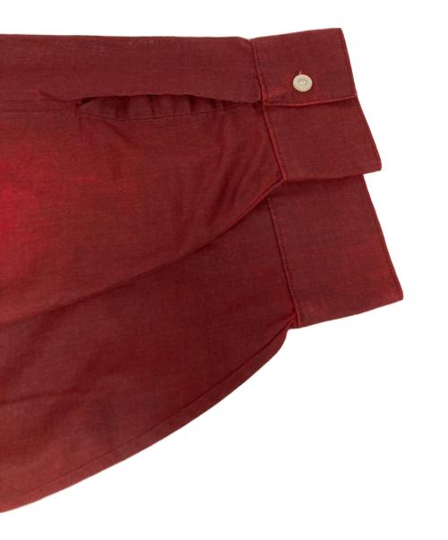 VAN HEUSEN（ヴァンヒューセン/バンヒューゼン）VAN HEUSEN (ヴァンヒューセン/バンヒューゼン) 60‘sオープンカラーシャツ レッド サイズ:Mの古着・服飾アイテム