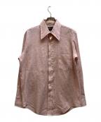 TWON CRAFTトゥオンクラフト）の古着「70‘s総柄ポリコットンシャツ」｜ピンク