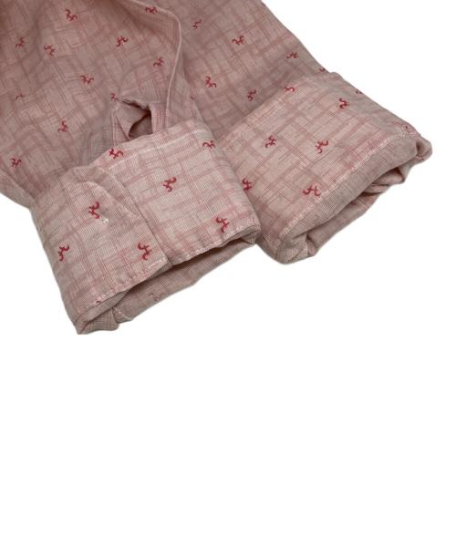 TWON CRAFT（トゥオンクラフト）TWON CRAFT (トゥオンクラフト) 70‘s総柄ポリコットンシャツ ピンク サイズ:15 1/2の古着・服飾アイテム