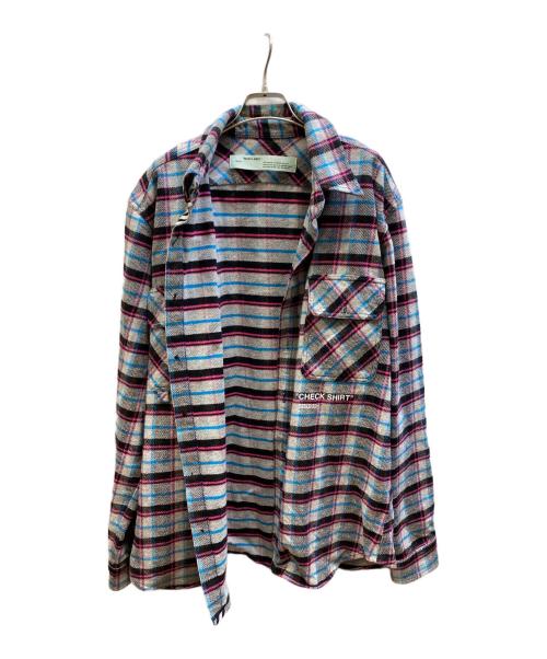 OFFWHITE（オフホワイト）OFFWHITE (オフホワイト) チェックネルシャツ グレー サイズ:XLの古着・服飾アイテム