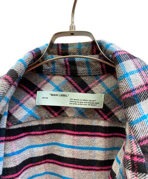 OFFWHITE（オフホワイト）OFFWHITE (オフホワイト) チェックネルシャツ グレー サイズ:XLの古着・服飾アイテム