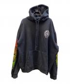 CHROME HEARTSクロムハーツ）の古着「Floral Sleeve Hoodie」｜ブラック