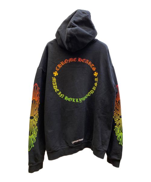 CHROME HEARTS（クロムハーツ）CHROME HEARTS (クロムハーツ) Floral Sleeve Hoodie ブラック サイズ:Largeの古着・服飾アイテム