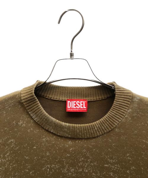 DIESEL（ディーゼル）DIESEL (ディーゼル) コットンクルーネックニット ブラウン サイズ:Mの古着・服飾アイテム