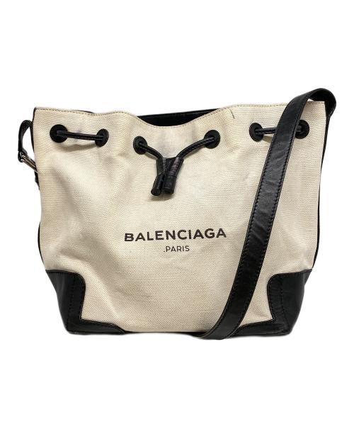 BALENCIAGA（バレンシアガ）BALENCIAGA (バレンシアガ) キャンバス巾着バッグ アイボリーの古着・服飾アイテム