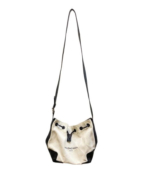 BALENCIAGA（バレンシアガ）BALENCIAGA (バレンシアガ) キャンバス巾着バッグ アイボリーの古着・服飾アイテム