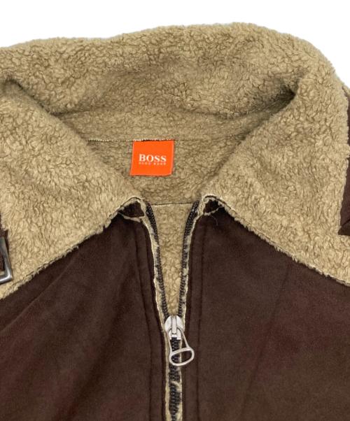 BOSS HUGO BOSS（ボス ヒューゴボス）BOSS HUGO BOSS (ボス ヒューゴボス) ムートンジャケット ブラウン サイズ:Lの古着・服飾アイテム