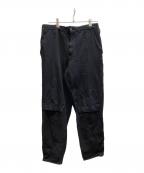 COMME des GARCONS HOMME PLUSコムデギャルソンオムプリュス）の古着「ポリ縮絨テーパードパンツ」｜ブラック