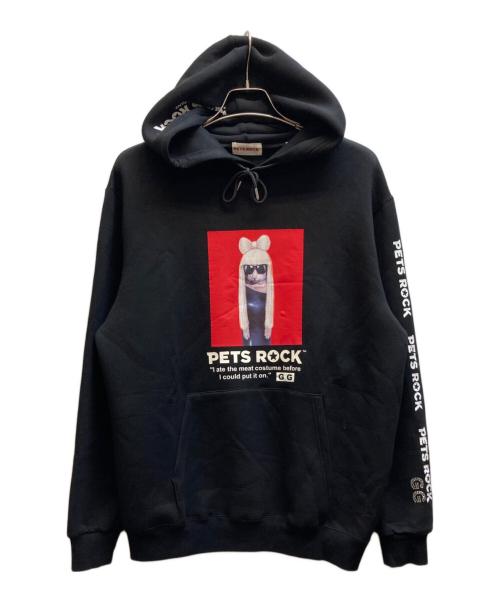 PETS ROCK（ペッツロック）PETS ROCK (ペッツロック) プリントパーカー ブラック サイズ:Mの古着・服飾アイテム