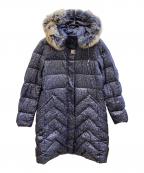 BALMAINバルマン）の古着「総柄ダウンコート」｜ブルー