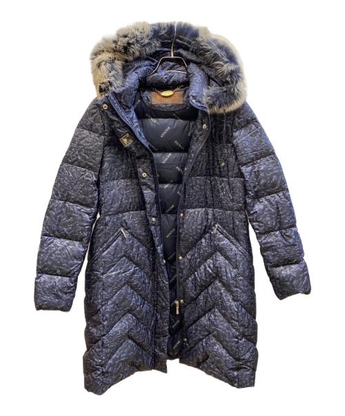 BALMAIN（バルマン）BALMAIN (バルマン) 総柄ダウンコート ブルー サイズ:Mの古着・服飾アイテム
