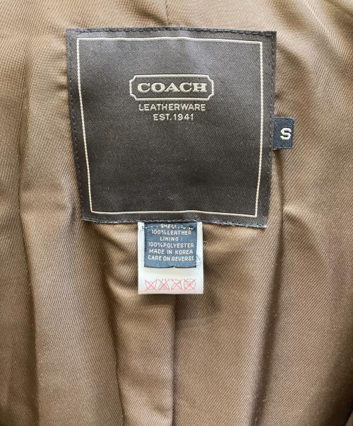 COACH（コーチ）COACH (コーチ) カウレザージャケット ブラウン サイズ:Sの古着・服飾アイテム