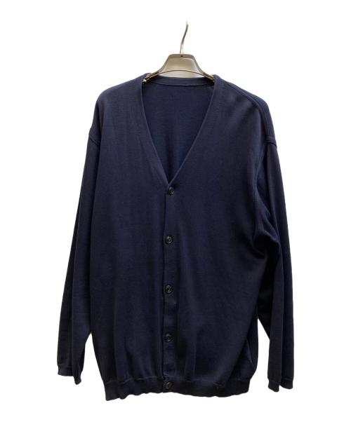 CAHLUMN（カウラム）CAHLUMN (カウラム) Silk Cotton Long Sleeve Cardigan ネイビー サイズ:Lの古着・服飾アイテム