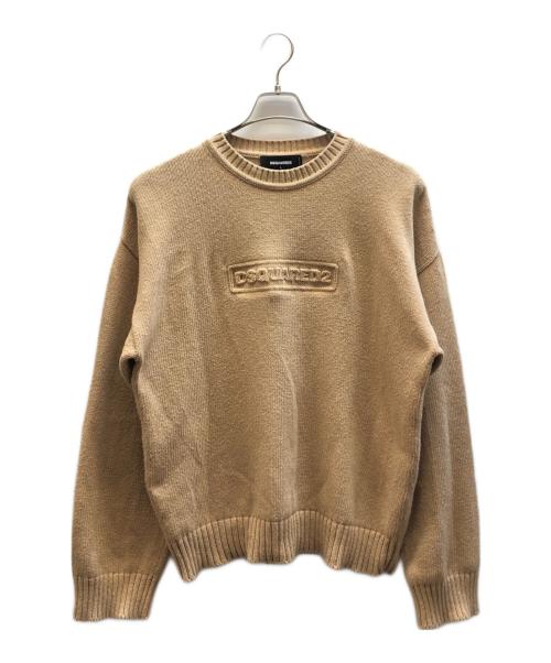DSQUARED2（ディースクエアード）DSQUARED2 (ディースクエアード) オーバーサイズ コットン ニット セーター ベージュ サイズ:Lの古着・服飾アイテム