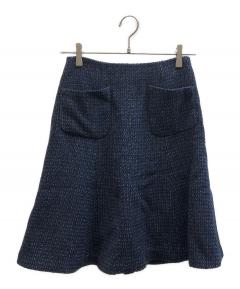 中古・古着通販】CHANEL (シャネル) ウールスカート ホワイト サイズ