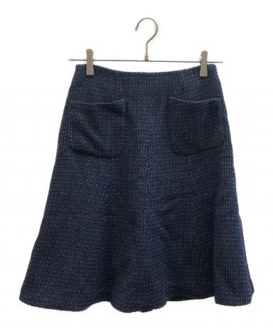 中古・古着通販】CHANEL (シャネル) ツイードスカート ネイビー サイズ