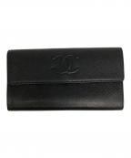CHANELシャネル）の古着「キャビアスキンココマーク長財布」｜ブラック