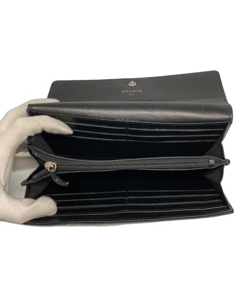 CHANEL（シャネル）CHANEL (シャネル) キャビアスキンココマーク長財布 ブラックの古着・服飾アイテム