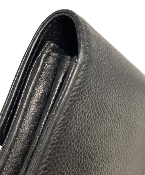 CHANEL（シャネル）CHANEL (シャネル) キャビアスキンココマーク長財布 ブラックの古着・服飾アイテム