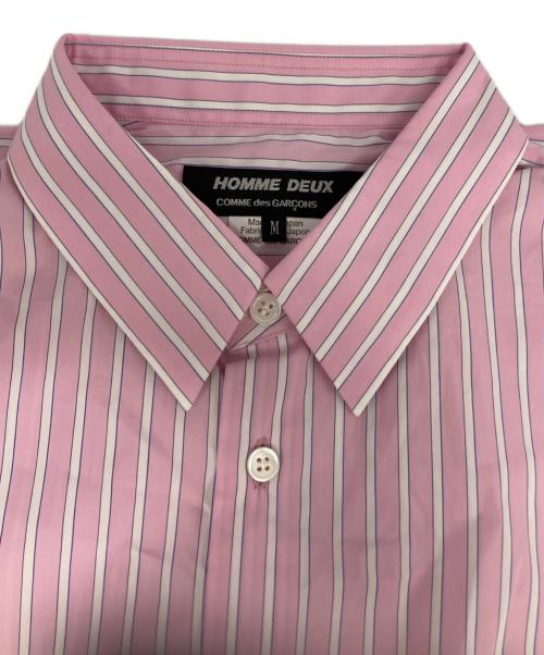 COMME des GARCONS HOMME DEUX（コムデギャルソン オム ドゥ）COMME des GARCONS HOMME DEUX (コムデギャルソン オム ドゥ) ストライプシャツ ピンク サイズ:Mの古着・服飾アイテム