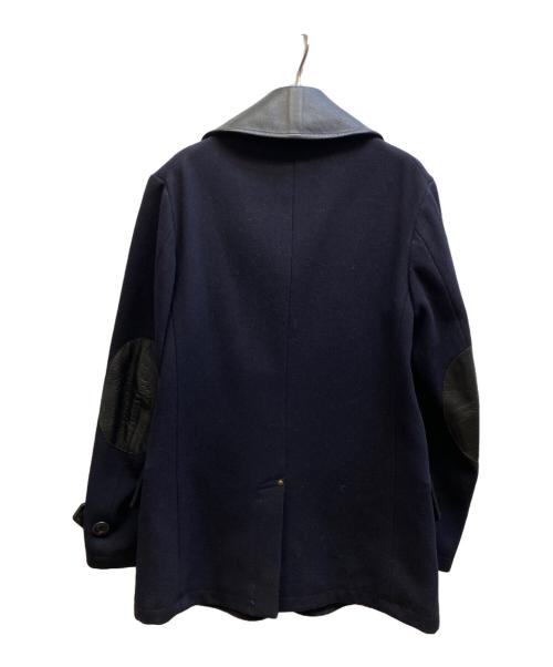 anachronorm（アナクロノーム）anachronorm (アナクロノーム) レザー切替ウールコート ネイビー サイズ:01の古着・服飾アイテム
