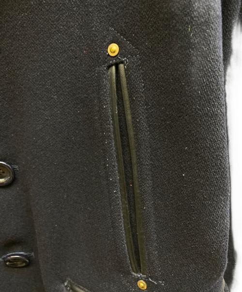 anachronorm（アナクロノーム）anachronorm (アナクロノーム) レザー切替ウールコート ネイビー サイズ:01の古着・服飾アイテム