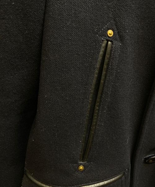 anachronorm（アナクロノーム）anachronorm (アナクロノーム) レザー切替ウールコート ネイビー サイズ:01の古着・服飾アイテム