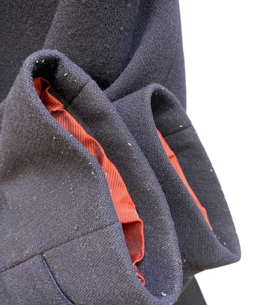 anachronorm（アナクロノーム）anachronorm (アナクロノーム) レザー切替ウールコート ネイビー サイズ:01の古着・服飾アイテム