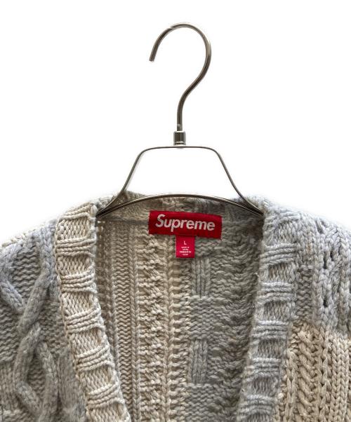 SUPREME（シュプリーム）SUPREME (シュプリーム) Patchwork Cable Cardigan ベージュ サイズ:Lの古着・服飾アイテム