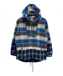 ALCHEMIST（アルケミスト）の古着「ハーフジップチェックパーカー」｜ブルー