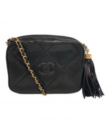 CHANEL（シャネル）の古着「ココマーク フリンジラムスキンショルダーバッグ」｜ブラック