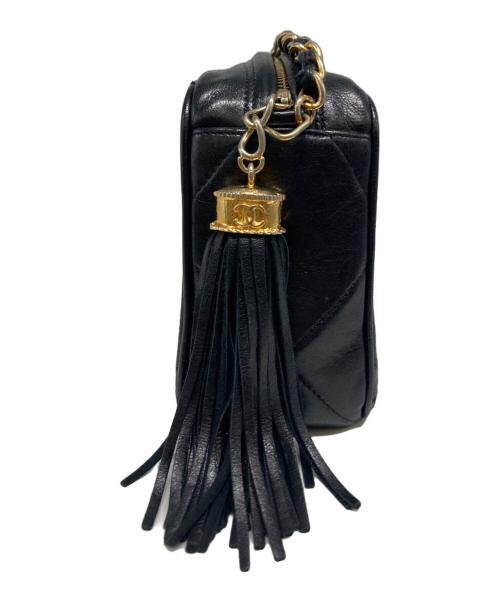 CHANEL（シャネル）CHANEL (シャネル) ココマーク フリンジラムスキンショルダーバッグ ブラックの古着・服飾アイテム