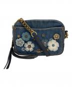 COACHコーチ）の古着「デニム レザー フラワーショルダーバッグ」｜インディゴ