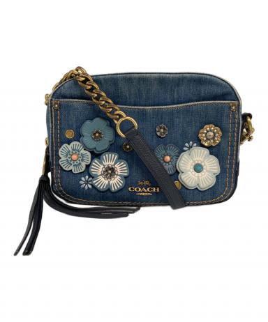 中古・古着通販】COACH (コーチ) デニム レザー フラワーショルダー