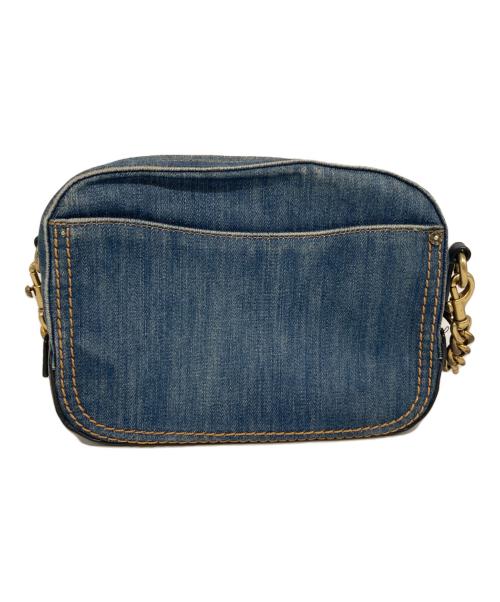 COACH（コーチ）COACH (コーチ) デニム レザー フラワーショルダーバッグ インディゴの古着・服飾アイテム