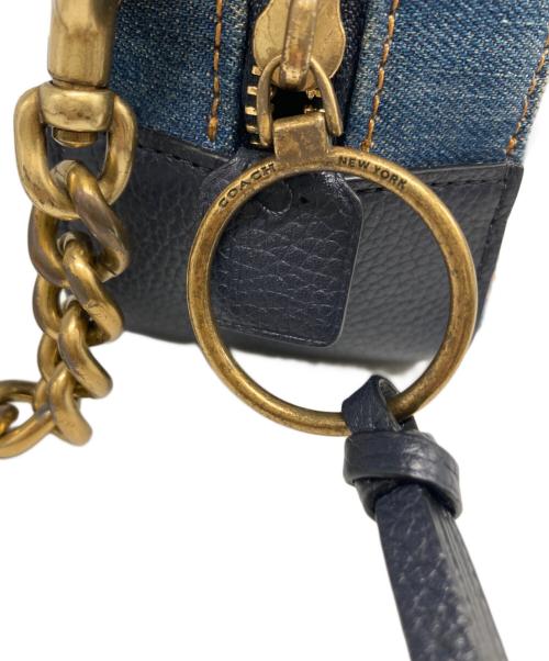 COACH（コーチ）COACH (コーチ) デニム レザー フラワーショルダーバッグ インディゴの古着・服飾アイテム