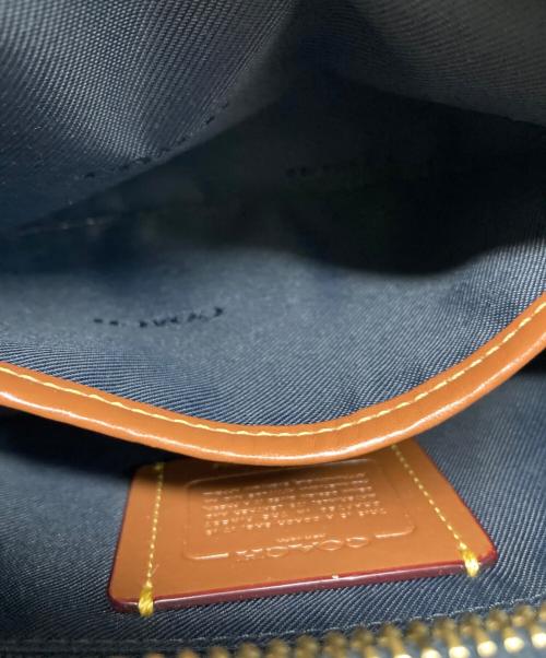 COACH（コーチ）COACH (コーチ) デニム レザー フラワーショルダーバッグ インディゴの古着・服飾アイテム