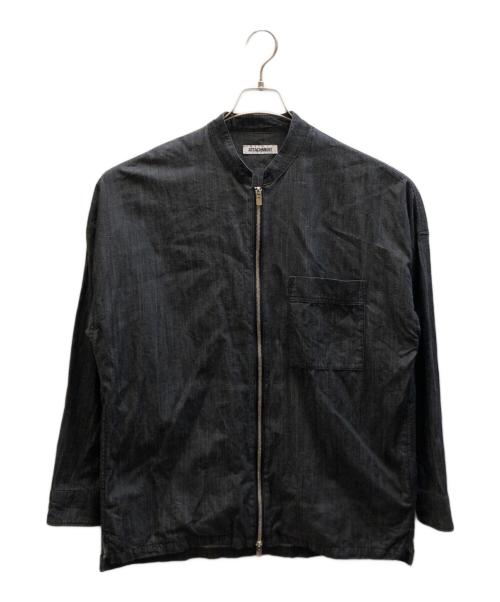 ATTACHMENT（アタッチメント）ATTACHMENT (アタッチメント) ワンウォッシュ5.5ozムラ糸デニムバンドカラーL/Sシャツ グレー サイズ:2の古着・服飾アイテム