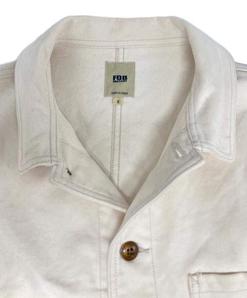 F.O.B FACTORY（エフオービー ファクトリー）F.O.B FACTORY (エフオービー ファクトリー) フレンチ モールスキン ジャケット アイボリー サイズ:2の古着・服飾アイテム