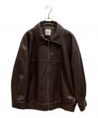 crewreクルー）の古着「エコレザーブルゾン」｜ブラウン