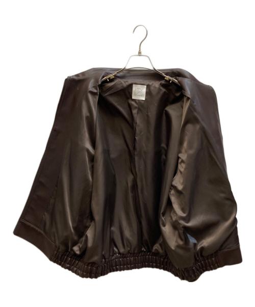 crewre（クルー）crewre (クルー) エコレザーブルゾン ブラウン サイズ:3の古着・服飾アイテム