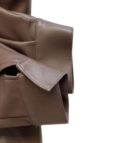 crewre（クルー）crewre (クルー) エコレザーブルゾン ブラウン サイズ:3の古着・服飾アイテム