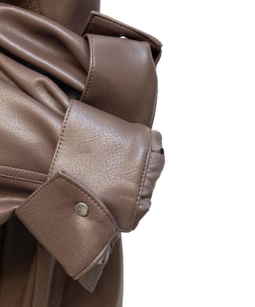 crewre（クルー）crewre (クルー) エコレザーブルゾン ブラウン サイズ:3の古着・服飾アイテム